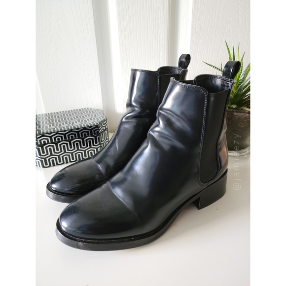 Zara | Smooth Patent Chelsea Boots - Picture 1 of 11